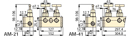 AM21 - 2 Way Split Flow Manifold